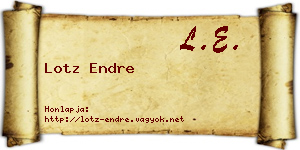 Lotz Endre névjegykártya